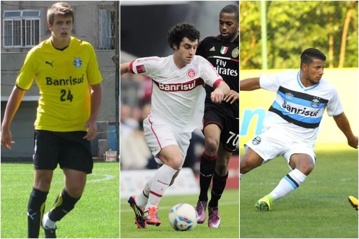 Montagem sobre fotos de Tatiana Lopes, Alexandre Lopes e Rodrigo Fatturi / Agência RBS, Inter/Divulgação e Grêmio/Divulgação