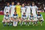 (front row from L to R) England's midfielder #04 Declan Rice, England's striker #09 Harry Kane, England's defender #03 Kieran Trippier, England's midfielder #07 Phil Foden, England's striker #11 Marcus Rashford (back row from L to R) England's defender #02 Kyle Walker, England's defender #06 Harry Maguire, England's goalkeeper #01 Jordan Pickford, England's midfielder #08 Kalvin Phillips, England's midfielder #10 Jude Bellingham and England's defender #06 Harry Maguire pose for team photo prior to the Euro 2024 qualifying group C football match between England and Italy at Wembley, in London, on October 17, 2023. (Photo by Glyn KIRK / AFP) / NOT FOR MARKETING OR ADVERTISING USE / RESTRICTED TO EDITORIAL USEEditoria: SPOLocal: LondonIndexador: GLYN KIRKSecao: soccerFonte: AFPFotógrafo: STR<!-- NICAID(15705573) -->
