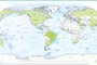 Novo mapa-múndi lançado pelo IBGE mostra o Brasil no centro do mundo.<!-- NICAID(15733739) -->