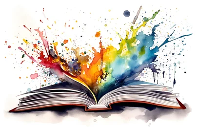 Watercolor design of a open book - Generative AI.Fonte: 589518075<!-- NICAID(15578513) -->