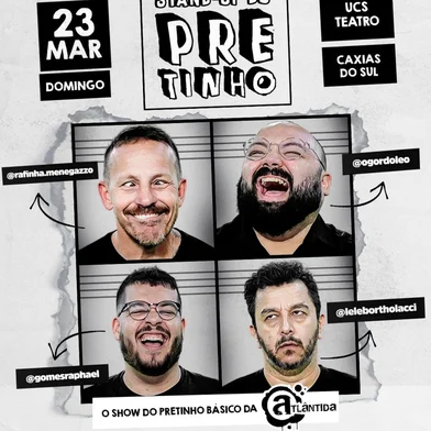 Neste domingo (23) tem sessão especial "Stand up do Pretinho", no UCS Teatro, em Caxias do Sul.<!-- NICAID(15998095) -->
