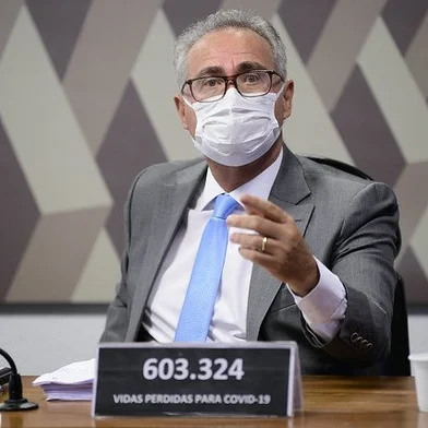 Renan Calheiros durante CPI da Covid