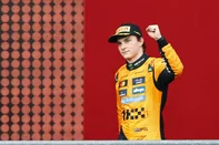 McLaren's Australian driver Oscar Piastri gestures after winning the Formula One Belgian Grand Prix at the Spa-Francorchamps circuit in Spa, on July 27, 2025. (Photo by SIMON WOHLFAHRT / AFP)<!-- NICAID(16089465) -->