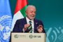 Brazil's President Luiz Inacio Lula da Silva speaks during the High-Level Segment for Heads of State and Government session at the United Nations climate summit in Dubai on December 1, 2023. World leaders take centre stage at UN climate talks in Dubai on December 1, under pressure to step up efforts to limit global warming as the Israel-Hamas conflict casts a shadow over the summit. (Photo by Giuseppe CACACE / AFP)Editoria: WEALocal: DubaiIndexador: GIUSEPPE CACACESecao: diplomacyFonte: AFPFotógrafo: STF<!-- NICAID(15613986) -->