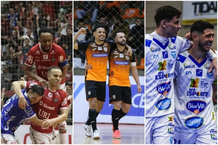 Montagem sobre fotos de Edson Castro, Lucka Cyríaco e Ricardo Weschenfelder / Atlântico, Vélez Camaquã e ACBF / Divulgação Montagem sobre fotos de Edson Castro, Lucka Cyríaco e Ricardo Weschenfelder / Atlântico, Vélez Camaquã e ACBF / Divulgação