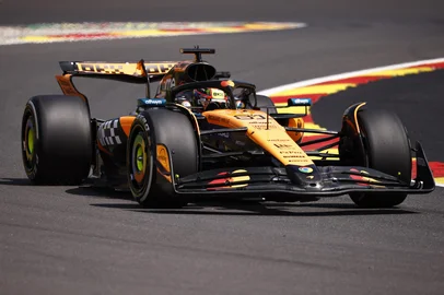 McLaren's Australian driver Oscar Piastri takes part in the first practice session ahead of the Formula One Belgian Grand Prix at the Spa-Francorchamps circuit in Spa, on July 25, 2025. (Photo by SIMON WOHLFAHRT / AFP)<!-- NICAID(16087748) -->