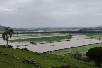 Lavoura de arroz entre os municípios de Agudo e Dona Francisca afetada pela chuva<!-- NICAID(15596739) -->