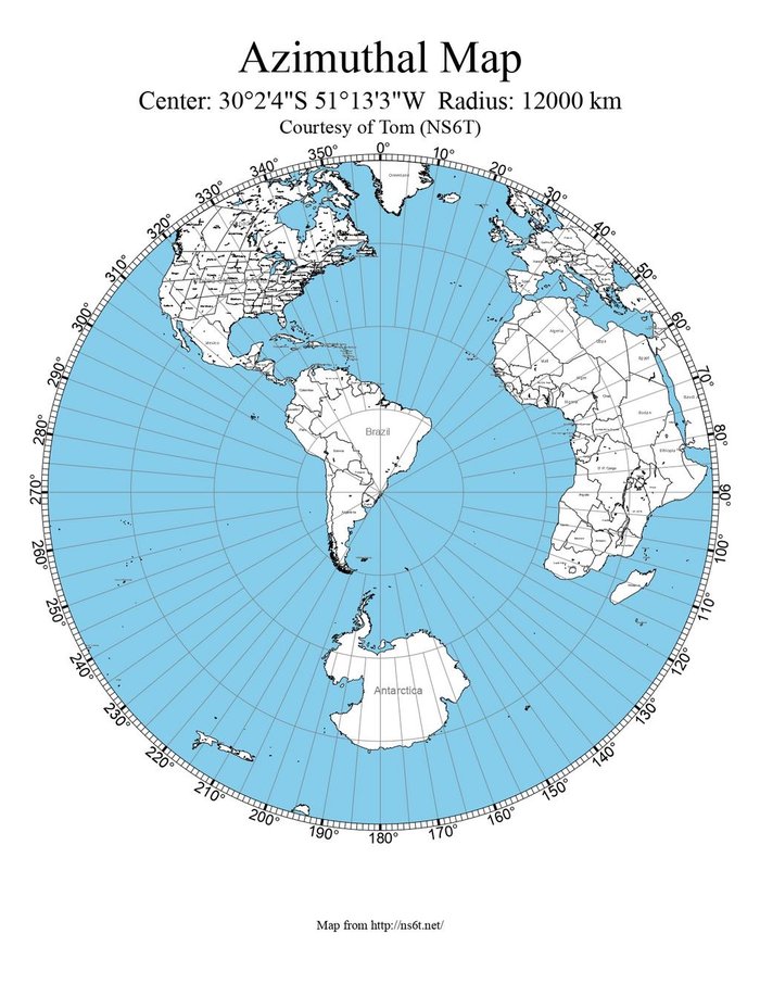 Azimuthal Map / Reprodução Azimuthal Map / Reprodução