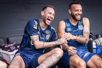 Primeiro treino de Neymar no CT Rei Pelé (03/02/2025) - Fotos: Raul Baretta/ Santos FC.<!-- NICAID(15968284) -->