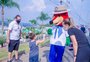 Mascote das Surdolimpíadas visita escola e Pavilhões da Festa da Uva