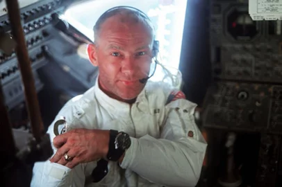 Edwin E. (Buzz) Aldrin, astronauta, lua<!-- NICAID(8544517) -->