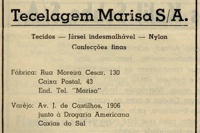 Rua Moreira César: a Tecelagem Marisa nos anos 1950
