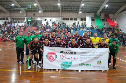 Time da Sercca, de Casca, no Gauchão de futsal 2022.<!-- NICAID(15216472) -->