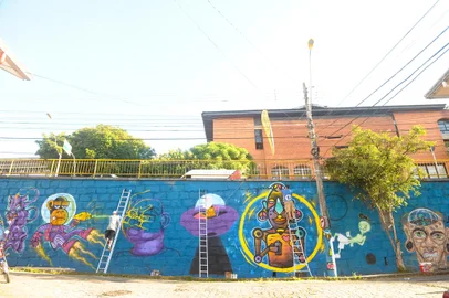 Grafite produzido durante o Aldeia Sesc<!-- NICAID(14943250) -->