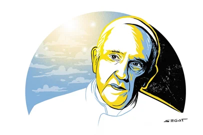 Ilustração de Charles Segat para crônica de Nivaldo Pereira sobre o papa Francisco<!-- NICAID(16024397) -->