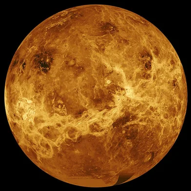 (FILES) This file photo released by NASA shows the planet Venus in a composite of data from NASA's Magellan spacecraft and Pioneer Venus Orbiter - NASA announced two new missions to Venus on June 2, 2021, that will launch at the end of the decade and are aimed at learning how Earth's nearest planetary neighbor became a hellscape while our own thrived. (Photo by - / NASA/JPL-CALTECH / AFP) / RESTRICTED TO EDITORIAL USE - MANDATORY CREDIT "AFP PHOTO / NASA/JPL-Caltech" - NO MARKETING - NO ADVERTISING CAMPAIGNS - DISTRIBUTED AS A SERVICE TO CLIENTSEditoria: SCILocal: In spaceIndexador: -Secao: space programmeFonte: NASA/JPL-CALTECHFotógrafo: Handout<!-- NICAID(14799563) -->
