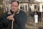 In this photo, released by HBO in 2007, James Gandolfini portrays Tony Soprano in a scene from one of the last episodes of the HBO dramatic series "The Sopranos." <!-- NICAID(9495337) -->