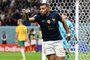 France's forward #10 Kylian Mbappe celebrates after he scored during the Qatar 2022 World Cup Group D football match between France and Australia at the Al-Janoub Stadium in Al-Wakrah, south of Doha on November 22, 2022. (Photo by Chandan KHANNA / AFP)Editoria: SPOLocal: DohaIndexador: CHANDAN KHANNASecao: soccerFonte: AFPFotógrafo: STF<!-- NICAID(15272874) -->