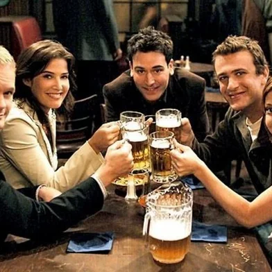 Neil Patrick Harris, Alyson Hannigan, Jason Segel, Josh Radnor, and Cobie Smulders in How I Met Your Mother (2005)<!-- NICAID(14547513) -->