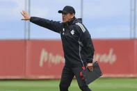 Ramón Díaz em treino do Inter antes do confronto contra o Atlético-MG<!-- NICAID(16158381) -->