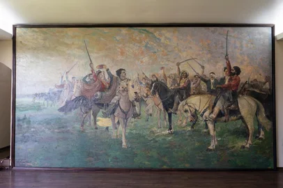 Obra “Proclamação da República de Piratini”, de Antônio Parreiras<!-- NICAID(15985783) -->