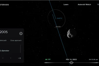 Asteroide 199145 (2005 YY128) - Foto: Eyes on Asteroides eyes.nasa.gov/NASA/Reprodução<!-- NICAID(15350537) -->