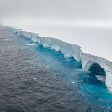 (FILES) This handout image released by EYOS Expeditions on January 19, 2024, shows an aerial view of the A23a iceberg in the waters of The Southern Ocean off Antarctica on January 14. The world's biggest iceberg appears to have run aground, potentially sparing the crucial wildlife breeding ground of South Georgia from being hit by the behemoth, the British Antarctic Survey said on March 4, 2025. (Photo by IAN STRACHAN / EYOS Expeditions / AFP) / RESTRICTED TO EDITORIAL USE - MANDATORY CREDIT "AFP PHOTO/EYOS EXPEDITIONS/IAN STRACHAN " - NO MARKETING - NO ADVERTISING CAMPAIGNS - DISTRIBUTED AS A SERVICE TO CLIENTS<!-- NICAID(15989669) -->