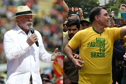 Candidatos Lula e Flávio Bolsonaro.<!-- NICAID(16346968) -->