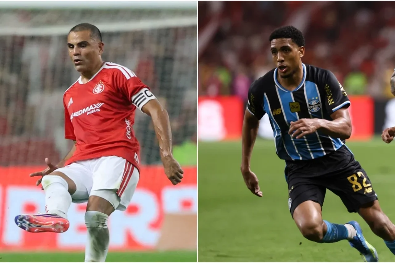 Montagem sobre fotos de Ricardo Duarte e Bruno Todeschini/Internacional / Divulgação e Grêmio / Divulgação