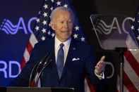 CHICAGO, ILLINOIS - APRIL 15: Former U.S. President Joe Biden speaks at a conference hosted by the Advocates, Counselors, and Representatives for the Disabled (ACRD) on April 15, 2025 in Chicago, Illinois. ACRD champions the rights of those who depend on Social Security and disability services.   Scott Olson/Getty Images/AFP (Photo by SCOTT OLSON / GETTY IMAGES NORTH AMERICA / Getty Images via AFP)<!-- NICAID(16018013) -->
