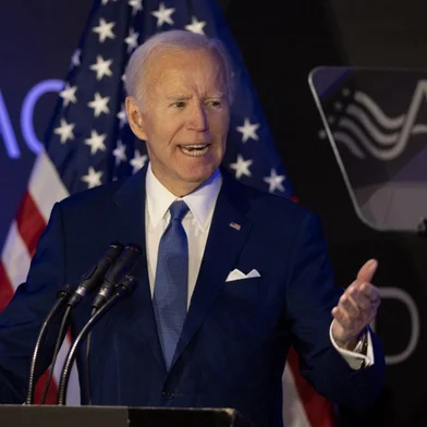 CHICAGO, ILLINOIS - APRIL 15: Former U.S. President Joe Biden speaks at a conference hosted by the Advocates, Counselors, and Representatives for the Disabled (ACRD) on April 15, 2025 in Chicago, Illinois. ACRD champions the rights of those who depend on Social Security and disability services.   Scott Olson/Getty Images/AFP (Photo by SCOTT OLSON / GETTY IMAGES NORTH AMERICA / Getty Images via AFP)<!-- NICAID(16018013) -->