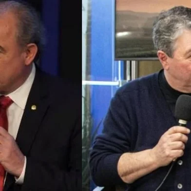 Aloizio Mercadante, presidente do BNDES, e Fernando Lemos, presidente do Banrisul<!-- NICAID(15853412) -->