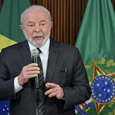 (FILES) Brazilian President Luiz Inacio Lula da Silva speaks during a ministerial meeting at Planalto Palace in Brasilia, on June 15, 2023. President Luiz Inacio Lula da Silva has been in diplomatic hyperdrive since taking office, making Brazil a key global player again -- but stoking controversy with some of his stances, including on Ukraine and Venezuela. Less than six months into his term, the veteran leftist has already met more foreign leaders than his predecessor, far-right ex-president Jair Bolsonaro, did in four years -- 33 to 32, according to a count by newspaper O Globo. (Photo by Evaristo SA / AFP)<!-- NICAID(15460980) -->