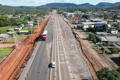 Obras de duplicação da RS-287 em Tabaí. Foto: Concessionária Rota de Santa Maria / Divulgação<!-- NICAID(16053809) -->