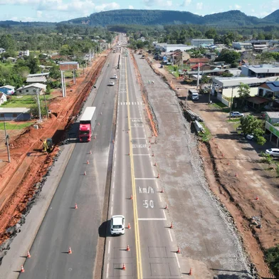 Obras de duplicação da RS-287 em Tabaí. Foto: Concessionária Rota de Santa Maria / Divulgação<!-- NICAID(16053809) -->