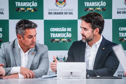Mateus Raugust / Divulgação Governador Eduardo Leite e sucessor eleito Luciano Zucco inauguram escritório de transição, no Edifício Guaíba<!-- NICAID(16386220) -->
