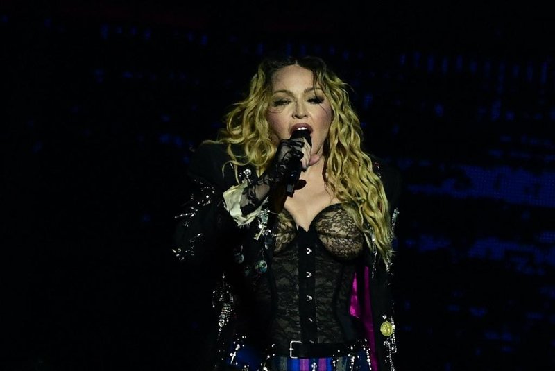 US pop star Madonna performs onstage during a free concert at Copacabana beach in Rio de Janeiro, Brazil, on May 4, 2024. . Madonna ended her The Celebration Tour with a performance attended by some 1.5 million enthusiastic fans. (Photo by Pablo PORCIUNCULA / AFP)<!-- NICAID(15754519) -->