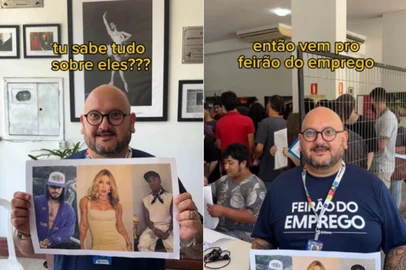 A Prefeitura de Uruguaiana, na Fronteira Oeste, viralizou nas redes sociais ao usar o casal Virgínia Fonseca e Vini Jr, além do cantor Zé Felipe, como gancho para divulgar um feirão de empregos no município. <!-- NICAID(16161967) -->