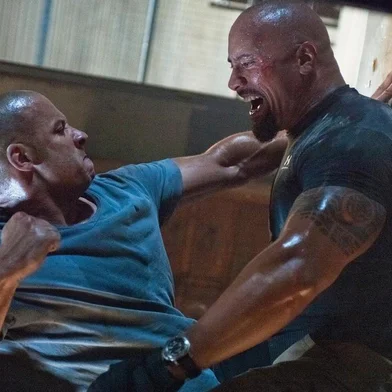 The Rock e Vin Diesel em Velozes e Furiosos<!-- NICAID(14841023) -->