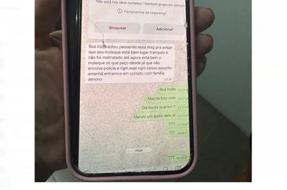 Sequestradores mandaram só uma mensagem aos familiares da vítima, por WhatsApp
