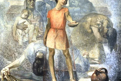 CAXIAS DO SUL, RS, BRASIL (25/03/2013) Via Sacra de São Pelegrino. Obra de Pintor Aldo Locatelli. Na foto,  VIII Estação , Encontro Com as Mulheres.  Martírio de Jesus Cristo na igreja de São Pelegrino. (Roni Rigon/Pioneiro)<!-- NICAID(9218791) -->