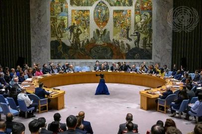 The Security Council votes on an amendment to the resolution, put forward by the Russian Federation. The amendment received 5 votes in favour, one against (United States), and nine abstentions. The amendment was not adopted as it failed to secure the required votes. The Security Council later adopted resolution 2712 (2023) calling for urgent and extended humanitarian pauses and corridors throughout the Gaza Strip for a sufficient number of days to enable, consistent with international humanitarian law, the full, rapid, safe, and unhindered humanitarian access for United Nations humanitarian agencies and their implementing partners, the International Committee of the Red Cross and other impartial humanitarian organizations, to facilitate the continuous, sufficient and unhindered provision of essential goods and services important to the well-being of civilians, especially children, throughout the Gaza Strip, including water, electricity, fuel, food, and medical supplies, as well as emergency repairs to essential infrastructure, and to enable urgent rescue and recovery efforts, including for missing children in damaged and destroyed buildings, and including the medical evacuation of sick or injured children and their care givers. The resolution also demands that all parties comply with their obligations under international law, including international humanitarian law, notably with regard to the protection of civilians, especially children. The resolution was adopted with 12 votes in favour, none against and three abstentions (Russian Federation, United Kingdom and United States).A view of Council members signaling their abstention on the amendment.<!-- NICAID(15598751) -->