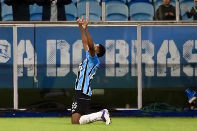 Porto Alegre, RS, Brasil, 29/05/2025 - Grêmio vs Sportivo Luqueño-PAR, na Arena, pela Sul-Americana 2025 - Foto: Jefferson Botega/Agência RBSIndexador: jeff botega<!-- NICAID(16048801) -->