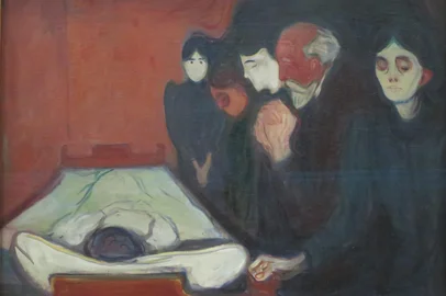 Edvard Munch / Reprodução No Leito de Morte (1895), pintura do artista norueguês Edvard Munch<!-- NICAID(16330160) -->