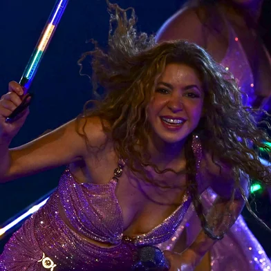 Colombian singer Shakira performs during the worldwide launch of her 'Las Mujeres ya no Lloran' tour at Nilton Santos stadium in Rio de Janeiro on February 11, 2025. (Photo by Pablo PORCIUNCULA / AFP)Editoria: ACELocal: Rio de JaneiroIndexador: PABLO PORCIUNCULASecao: culture (general)Fonte: AFPFotógrafo: STF<!-- NICAID(15978558) -->