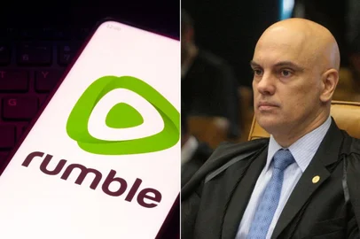 Montagem Alexandre de Moraes e Rumble <!-- NICAID(15981331) -->