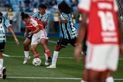 Grêmio e Inter na final do Gauchão Feminino, na Arena. Gre-Nal<!-- NICAID(15920049) -->