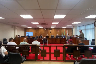 Crédito: Pedro Petrucci / Agência RBSLegenda: Começa a primeira audiência com as vítimas do Caso Rai Duarte. <!-- NICAID(15730693) -->