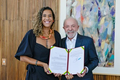Presidente da República Luís Inácio Lula da Silva, durante assinatura de decretos de terras e investimento em Áreas Quilombolas em alusão ao Dia da Consciência Negra.<!-- NICAID(16171837) -->