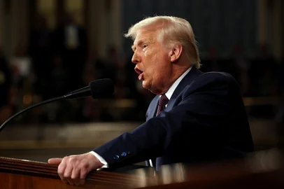 WASHINGTON, DC - MARCH 04: U.S. President Donald Trump addresses a joint session of Congress at the U.S. Capitol on March 04, 2025 in Washington, DC. President Trump was expected to address Congress on his early achievements of his presidency and his upcoming legislative agenda.   Win McNamee/Getty Images/AFP (Photo by WIN MCNAMEE / GETTY IMAGES NORTH AMERICA / Getty Images via AFP)<!-- NICAID(15988890) -->